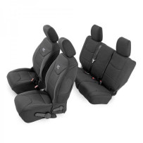 Housses de siège avant et arrière Neoprene black Rough Country Jeep Wrangler JK 4 Portes 13-18