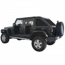 Capotage arrière Fastback Suntop Jeep Wrangler 4 portes noires 2007-2018