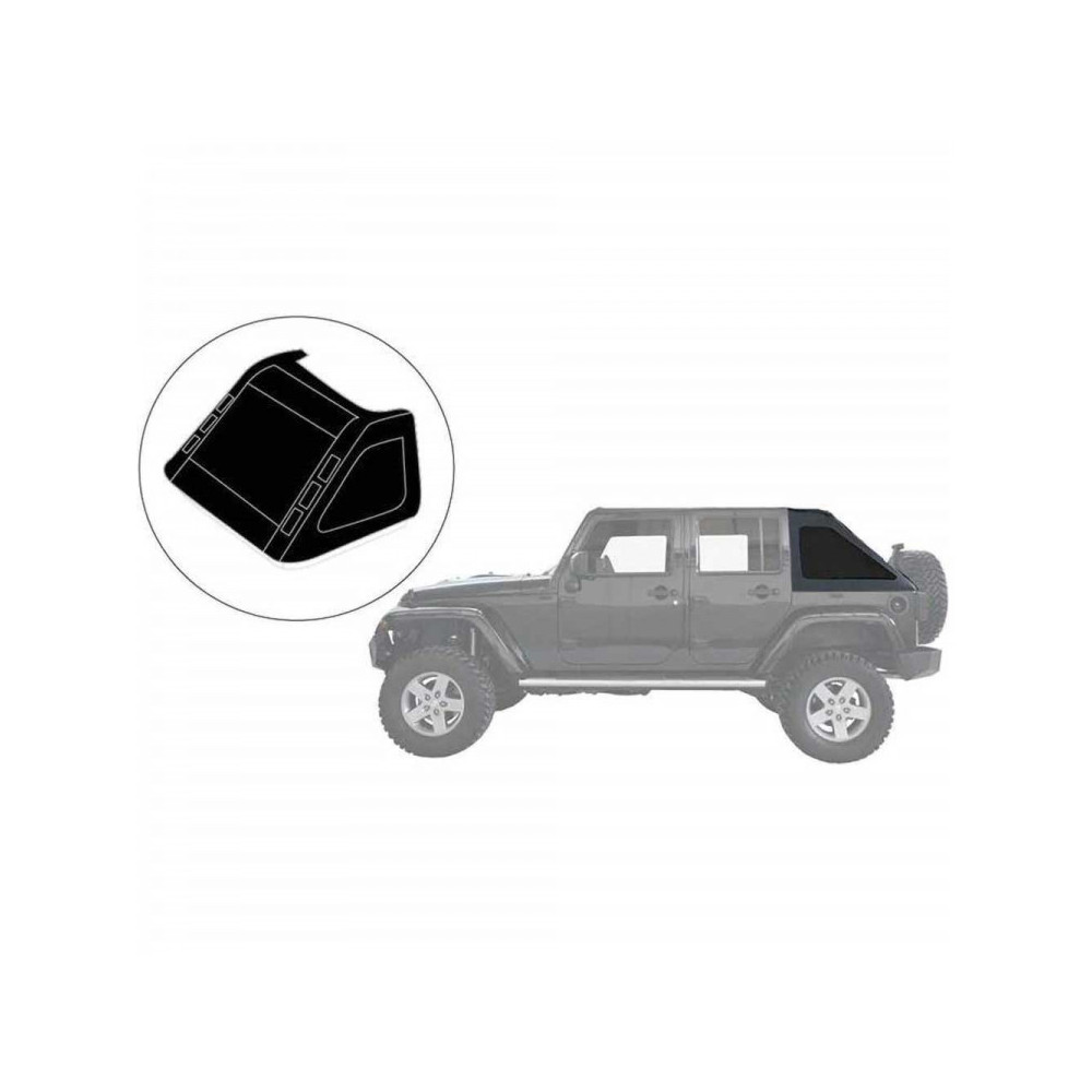 Capotage arrière Fastback Suntop Jeep Wrangler 4 portes noires 2007-2018