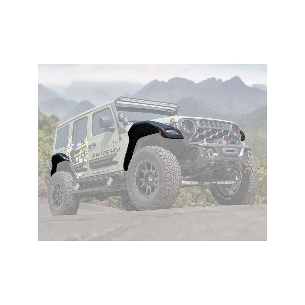 Elargisseur d'aile Avant et Arrière Air Design Panther Pro Jeep Wrangler JL 2018- JL 4XE 21-