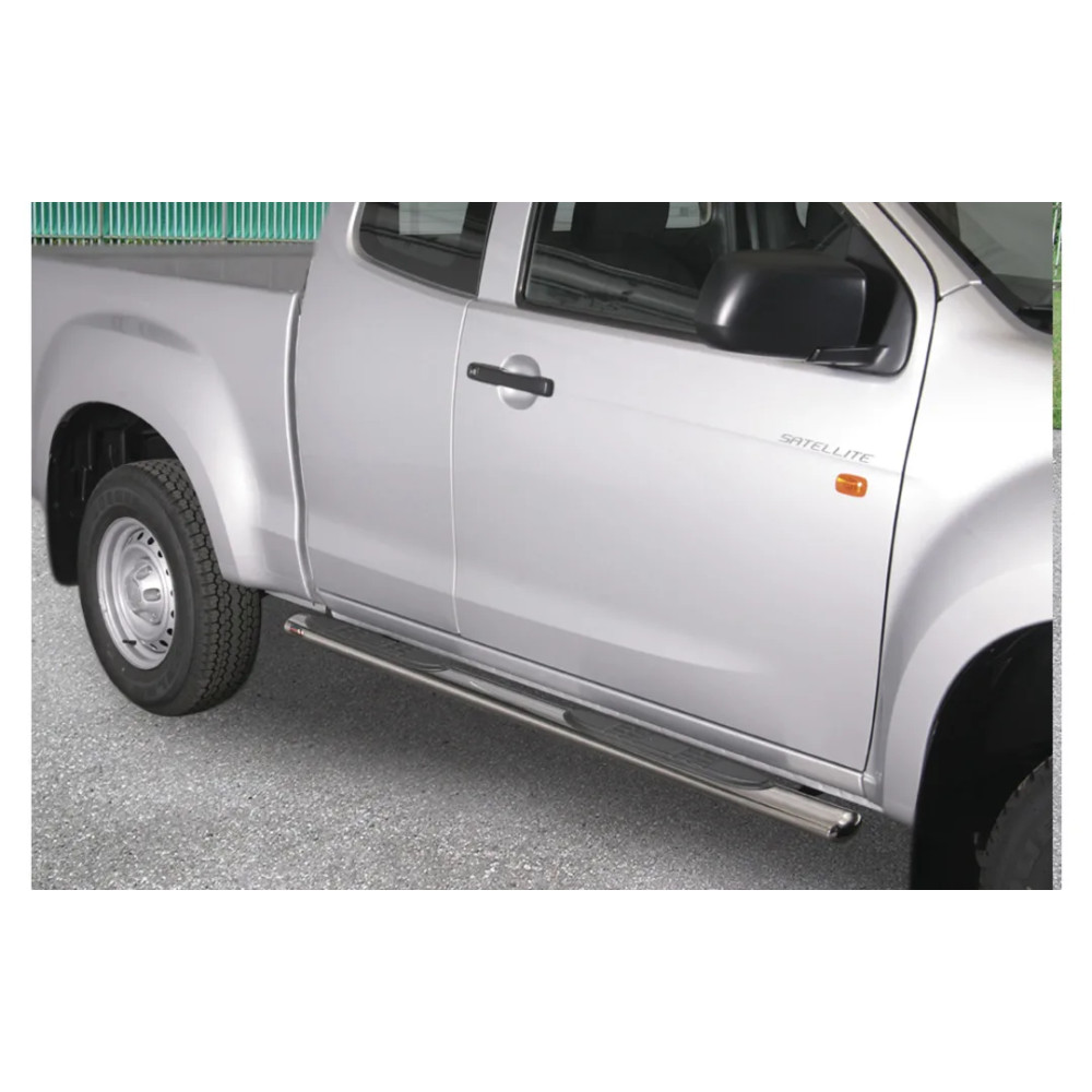 Marche Pieds Ovale Inox avec caoutchouc noir antidérapant  Isuzu D Max 2012-2020