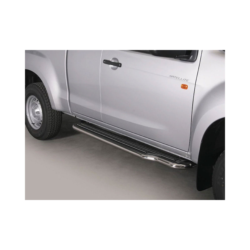 Marche Pieds Inox avec plaque d'insertion en plastique Isuzu D Max 2012-2020