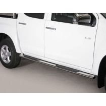 Marche Pieds Ovale Inox avec caoutchouc noir antidérapant Isuzu D Max double cabine  2012-2020