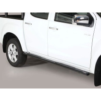 Marche Pieds Ovale Inox Noir avec caoutchouc noir antidérapant Isuzu D Max double cabine  2012-2020