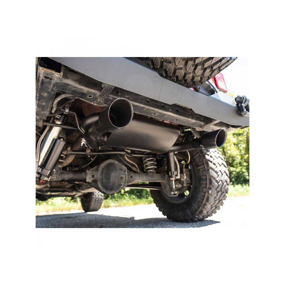 Echappement haute performance à double sortie noir Rough Country Jeep Wrangler JK